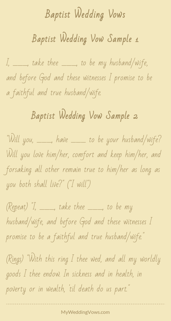 Baptist Wedding Vows