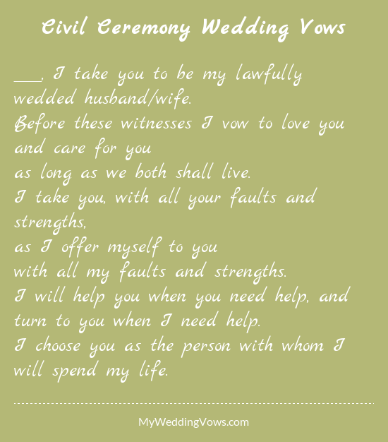 Civil Ceremony Wedding Vows