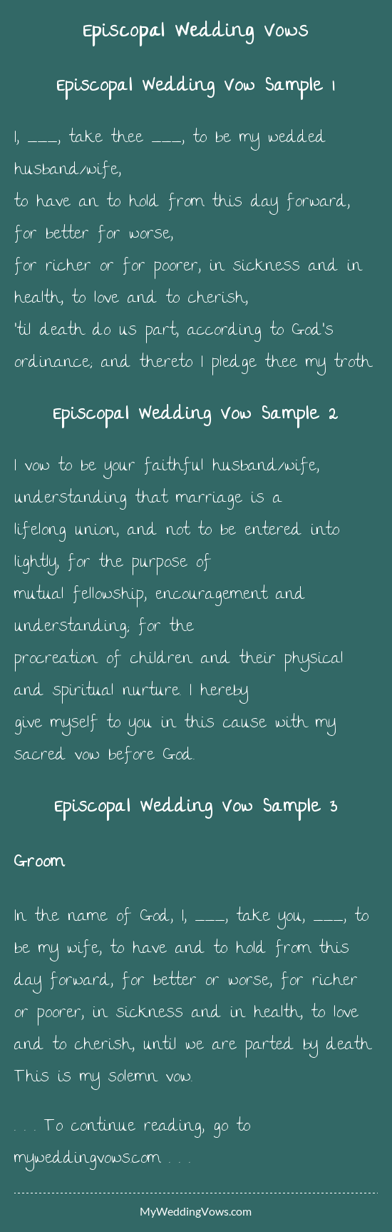 Episcopal Wedding Vows