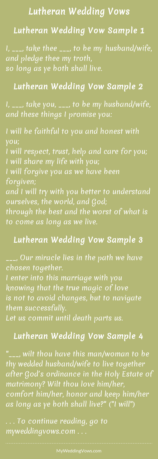 Lutheran Wedding Vows