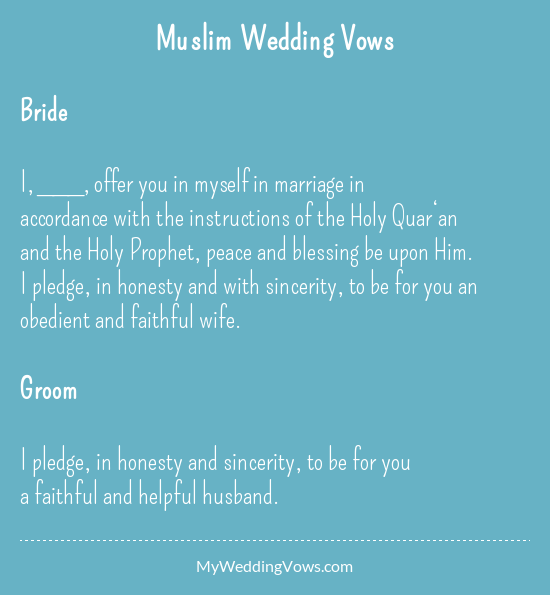 muslim wedding vows